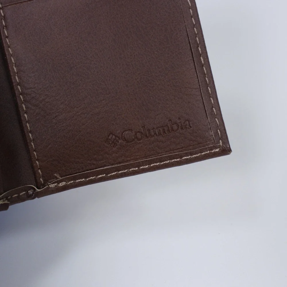 Columbia Sportswear Men's Trifold Wallet Brown Leather NWT Gift Item